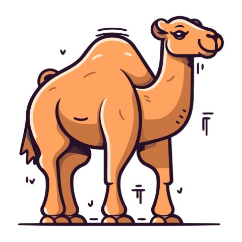 Camel. Vector illustration of a camel in a flat style.