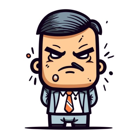 Upset Businessman   Cartoon Vector Illustration