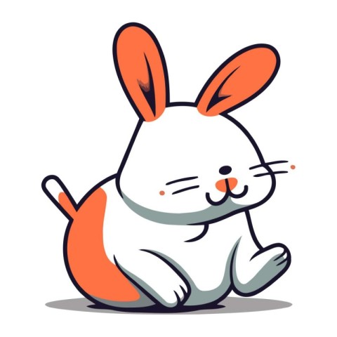 Cute cartoon bunny. Vector illustration isolated on a white back