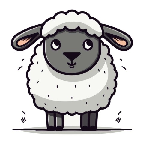 Cute sheep cartoon vector illustration. Cute cartoon sheep chara