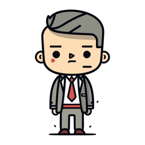 Cute Businessman Vector Illustration. Businessman Cartoon Charac