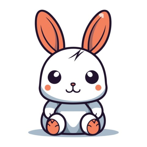 cute little rabbit cartoon vector illustration design graphic fl