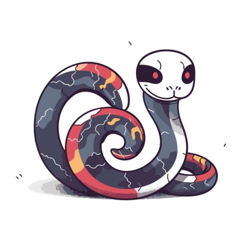 Cute cartoon snake. Vector illustration isolated on a white back