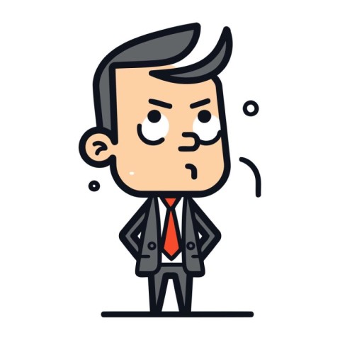 Angry Businessman   Cartoon Vector Illustration