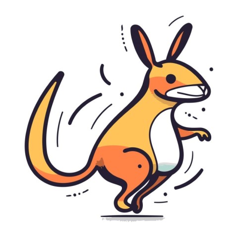 Kangaroo. funny kangaroo. Vector illustration of kangaroo.