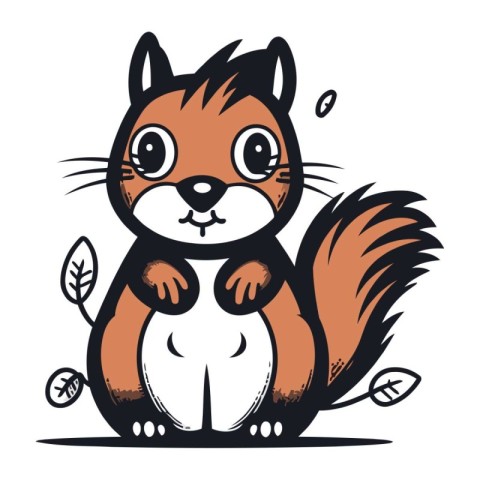 Squirrel on white background. Vector illustration of a squirrel