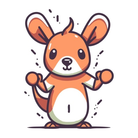 Cute cartoon kawaii hamster character. Vector illustration.