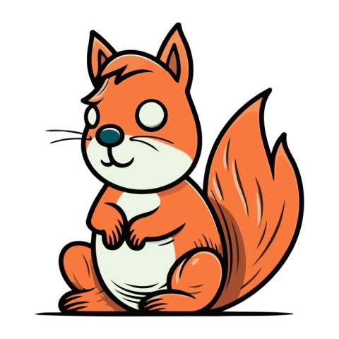 Cartoon squirrel. Vector illustration of a squirrel. Squirrel ic