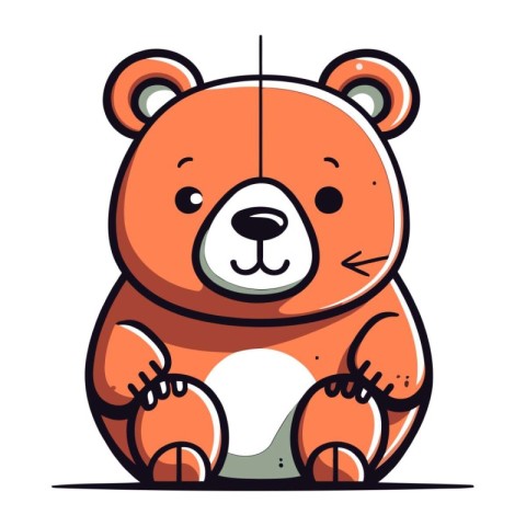 Cute cartoon bear. Vector illustration isolated on a white backg