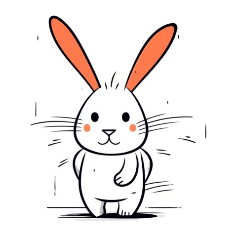 Cute cartoon rabbit vector illustration. Vector illustration of