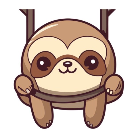 Cute cartoon sloth. Vector illustration of a sloth.