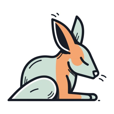 Kangaroo. Vector illustration of a cute kangaroo.