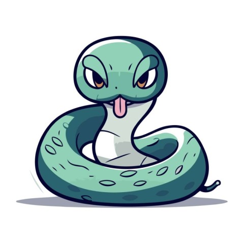 Cute cartoon snake. Vector illustration isolated on a white back