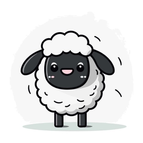 Cute sheep cartoon vector illustration. Cute sheep character des