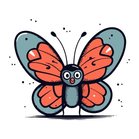 Butterfly icon. Vector illustration of a butterfly. Cartoon styl