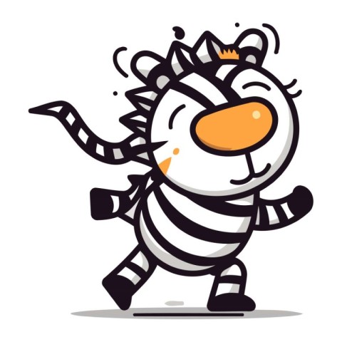 Cute Zebra Cartoon Mascot Character Vector Illustration.