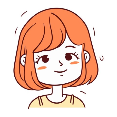 Illustration of a Girl Smiling and Looking at the Camera.