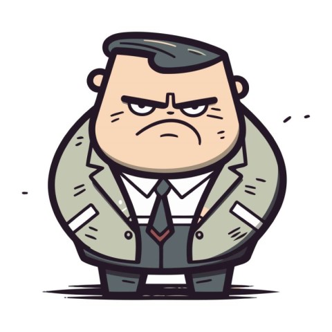 Angry boss. Vector illustration in cartoon style on white backgr