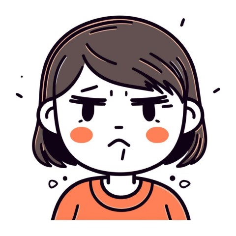 Illustration of a woman with an angry expression on her face.