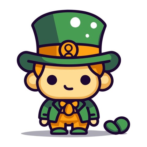 Leprechaun Cute Cartoon Mascot Character Vector