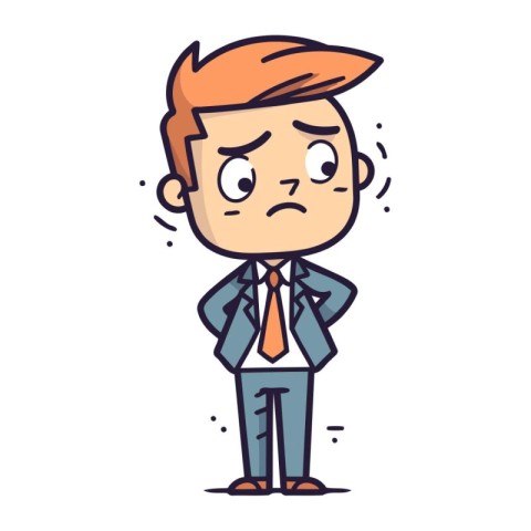 Businessman feeling angry. Vector illustration in a flat design