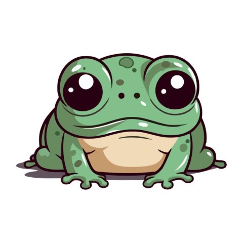 Cute cartoon frog isolated on a white background. Vector illustr