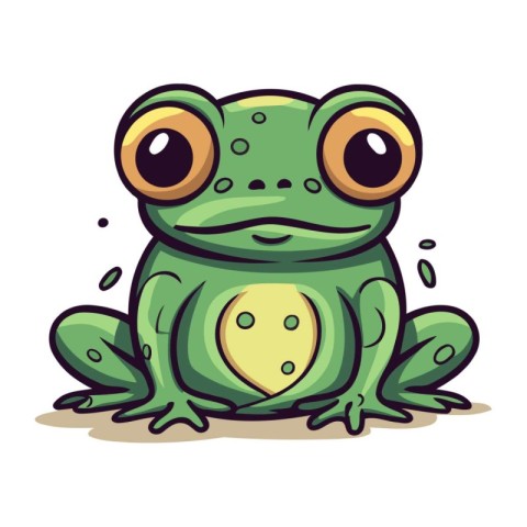 Frog cartoon isolated on white background. Vector illustration.