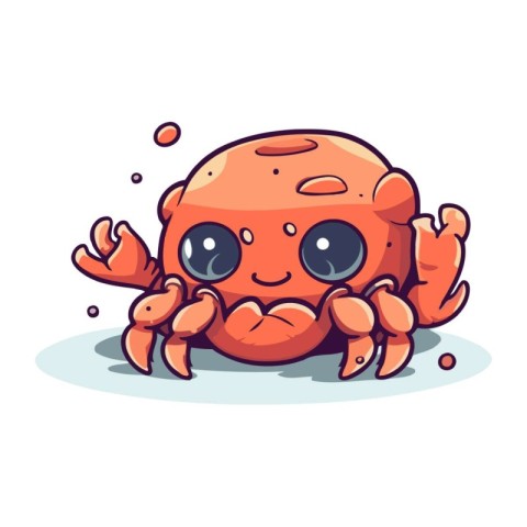 Cute cartoon crab. Vector illustration isolated on white backgro