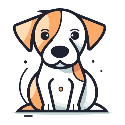 Cute dog vector illustration. Cartoon doodle hand drawn style.