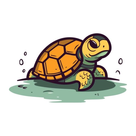 Cartoon sea turtle. Vector illustration of a cartoon sea turtle.