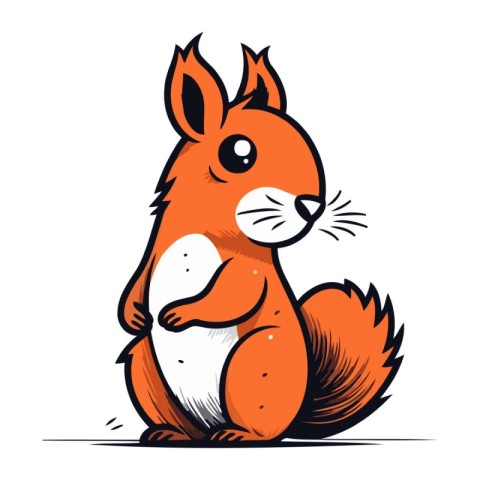 Squirrel. Vector illustration of a funny squirrel. Cartoon squir