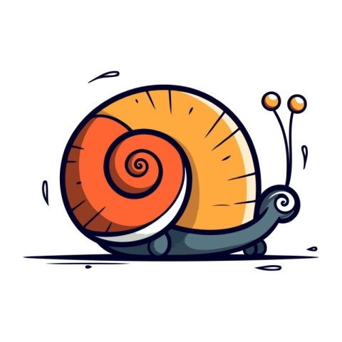 Cartoon snail. Vector illustration. Isolated on white background