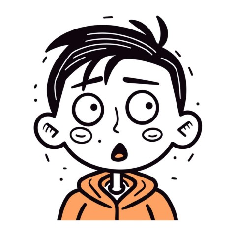 Vector illustration of a boy with a surprised expression on his