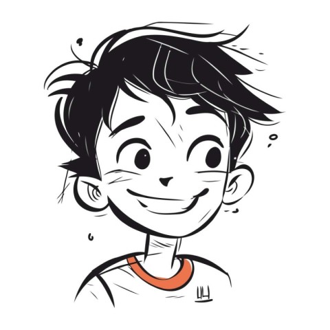 Vector illustration of a boy with a funny expression on his face