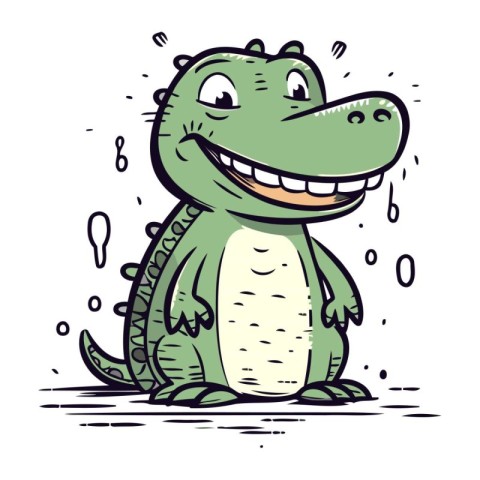 Cute crocodile. Vector illustration of a cartoon crocodile.