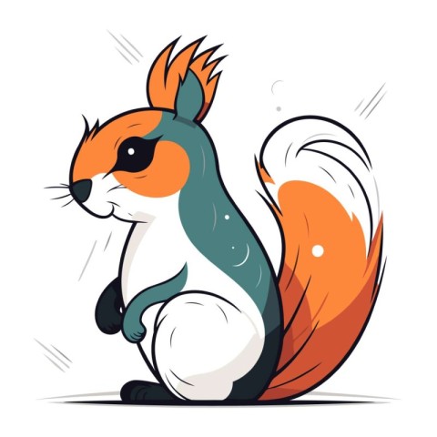 Squirrel. Vector illustration. Isolated on a white background.