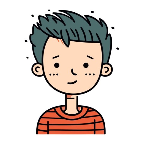 cute boy with hairstyle and casual clothes vector illustration d