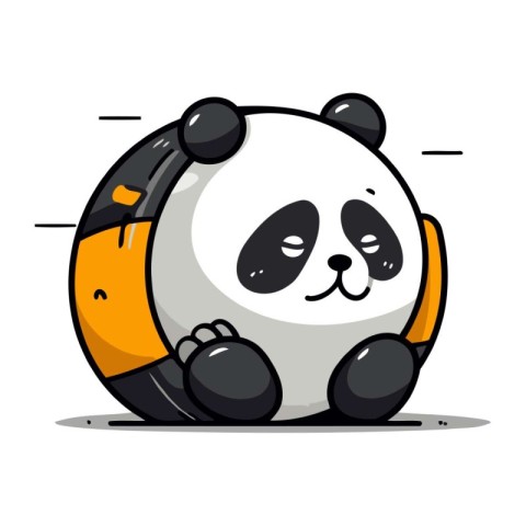 Cute Panda Cartoon Mascot Character. Vector Illustration.