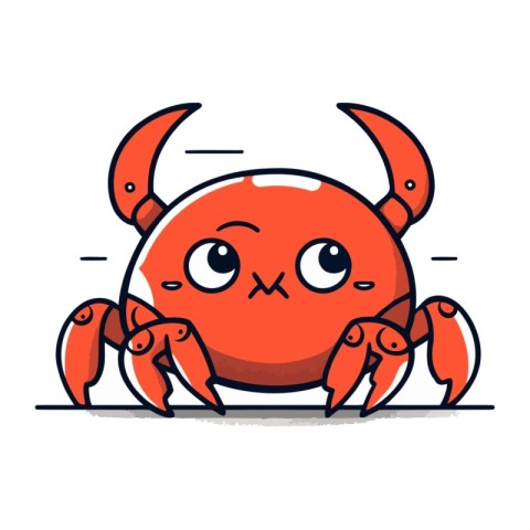 Cute cartoon crab. Vector illustration isolated on a white backg