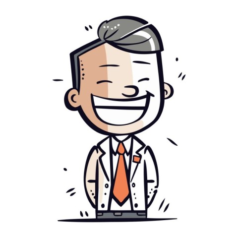 Businessman Smiling   Cartoon Vector Illustration