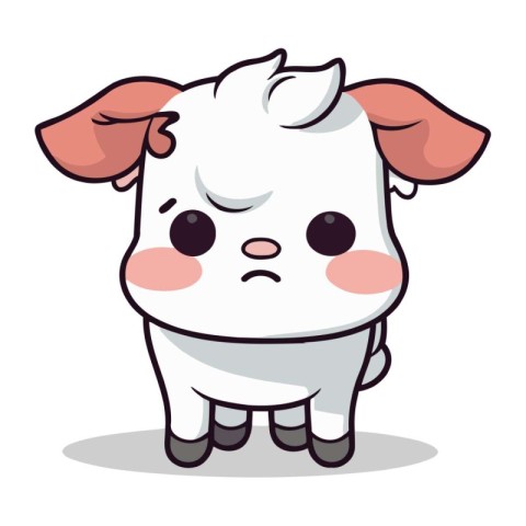 Cute cow character cartoon vector illustration. Cute cow mascot.