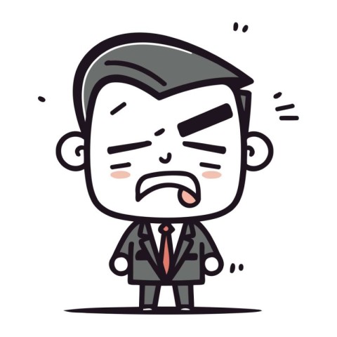 Angry businessman cartoon character. Vector illustration of angr