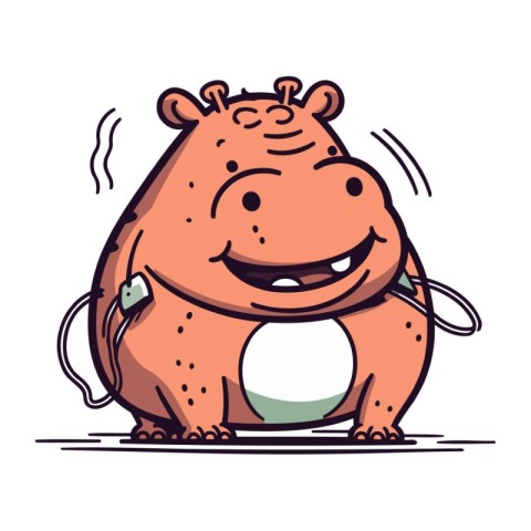 Hippopotamus. Vector illustration of a cartoon hippopotamus.