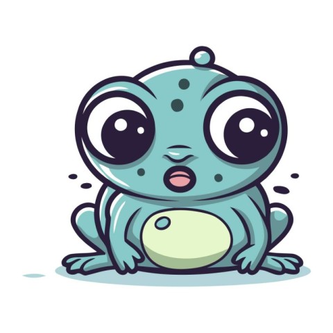 Cute cartoon frog. Vector illustration of a funny cartoon frog.