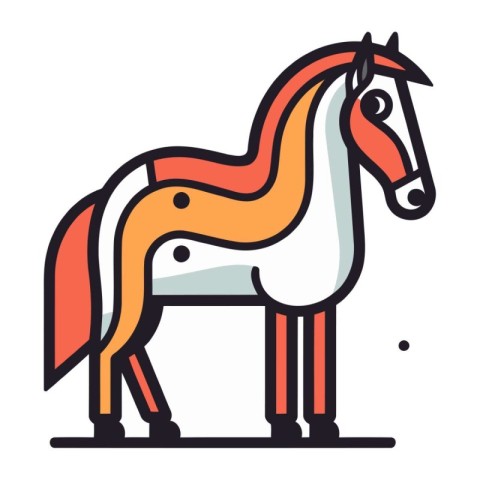 Horse vector illustration. Isolated horse on a white background.