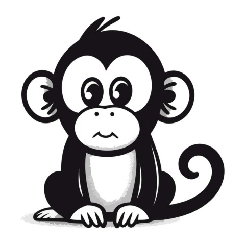 cute monkey on a white background. vector illustration. eps