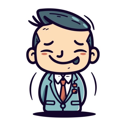 Businessman Smiling   Cartoon Vector Illustration