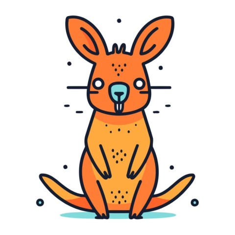 Kangaroo. Cute kangaroo. Vector illustration.