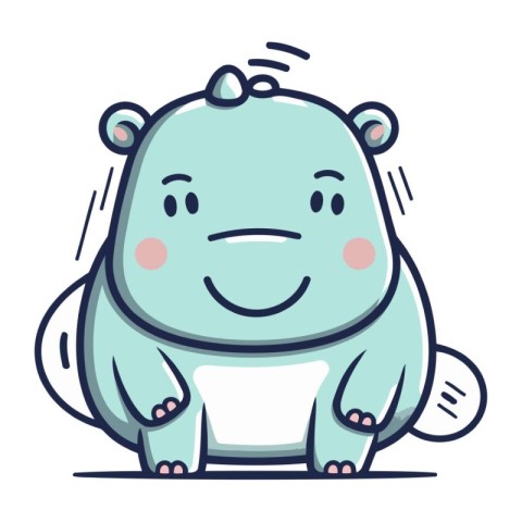 Cute hippopotamus. Vector illustration of a cartoon character.