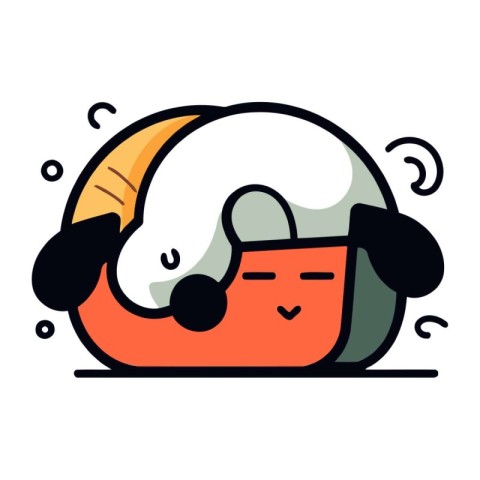 Cute sleeping panda. Vector illustration in flat cartoon style.